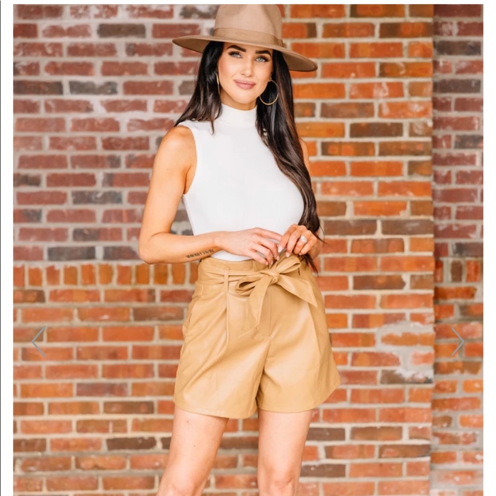 Leather shorts